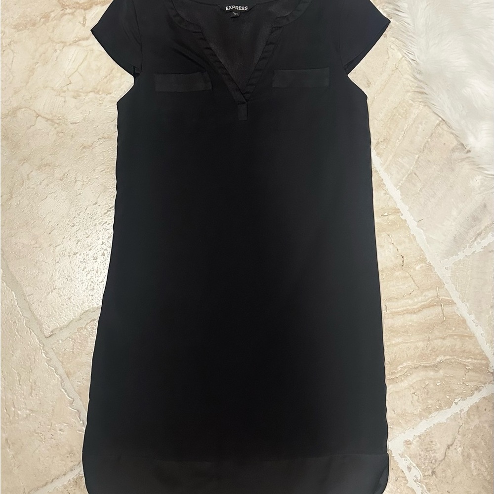 Express Classic Black Cap Sleeve Dress